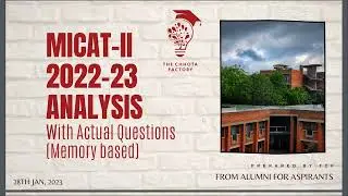 MICAT-II Analysis with Actual Questions-Memory base | MICAT exam pattern | MICA A'bad |MICAT 2022