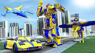 Robot Car Transformer Supercar Flying Horse War of Robot - Android iOS Gameplay
