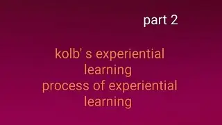 Process of experiential learning ( kolb's experiential learning cycle)