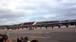Jet engine powered classic Mini Cooper - Santa Pod stunt fest 2014