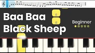 Baa Baa Black Sheep | Piano Play Along | Easy Piano Tutorial for Beginners