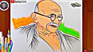 How to draw Mahatma Gandhi easy | Mahatma Gandhi drawing easy | Drawing Pictures 