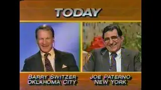 Dec 1985 - Barry Switzer & Joe Paterno on NBC's Today show, Orange Bowl Hype
