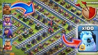 Who can survive this difficult troll trap on coc-superb battle-troops vs trolltrap