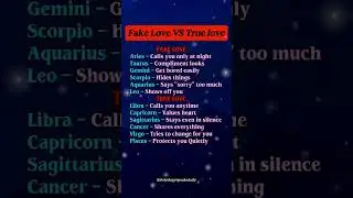 FAKE LOVE vs TRUE LOVE I TRUE ❤️ FAKE #zodiac#zodiacsigns #astrology #horoscope #tarot