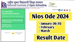 Nios Ode 2024 Result Declared Date | Task Is Helping (NIOS) #nios #ode #exam #pattern  #result