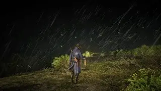 🌧️ Arthur Morgan's Night Walk Through Thunderstorms | Red Dead Redemption 2 | RDR2 ASMR