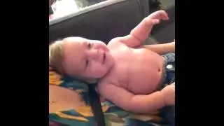 Daddy kissing Danny's tummy