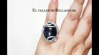 HOW TO MAKE A CABUJON AVENTURINE RING BLUE--COMO HACER UN ANILLO CABUJON AVENTURINA AZUL