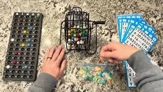 Deluxe Bingo Set Includes 6 Inch Bingo Cage, Master Board, 18 Mixed Cards, 75 Calling Balls, Chips