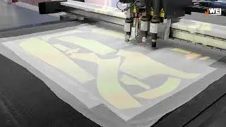 JWEI TB05 series automatic fabric cutting machine Cut Sport Bra Fabric Demonstration