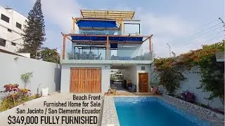 San Jacinto/San Clemente Ecuador Beach Front Furnished Home for Sale