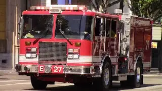 LAFD Engine 27 & Rescue 35 Responding