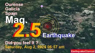 23 km Northwest of Ourense, Ourense, Galicia, Spain Earthquake today now