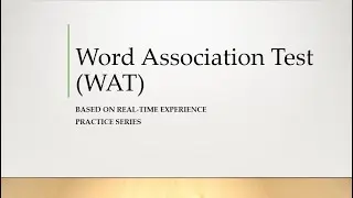 Word Association Test (WAT) Practice Set 3 based on my SSB experience.