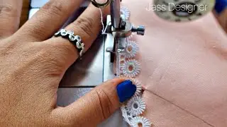 Trending Sobar Neck Design With Lace | Sleeve Design With 2 Elastics | How To Attach Elastic 