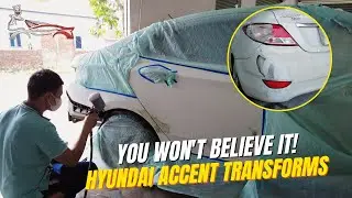 Hyundai Accent Blue Restoration Full Body Repair and Repainting After Accident