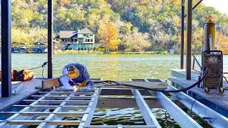 FULL BUILD of a Two Story Steel Boat Dock | Satisfying Construction ASMR