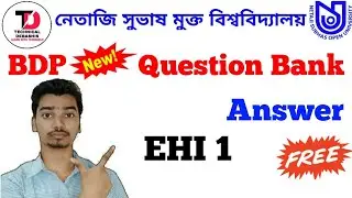 BDP EHI 1 New Question Bank Answer || New Question Bank Answer EHI 1 || Question Bank Answer EHI 1
