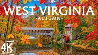 Autumn West Virginia 4K 🍁 Appalachian Peaks, Fiery Forests, Winding Rivers in Majestic Fall Scenery