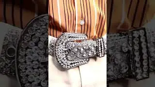 This white rhinestone belt will go with many of your outfits.