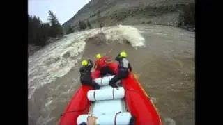 Wild West Rafting Guides Training in Yankee Jim Canyon on Box Car rapid at 19,100