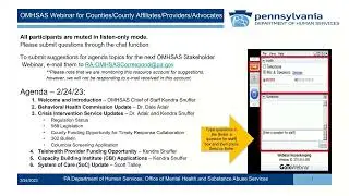 OMHSAS February 2023 Stakeholder Webinar 2 24 23