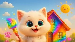Rainbow Cat Turns the House Into Colors! 🐱🌈 Cartoon Story #aicat​ #catshorts​ #cat​