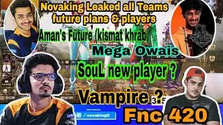 Novaking Leaked all players of all Teams | SouL new player ? | Mega Owais ? | Fnc 420 ? SouL Aman ?