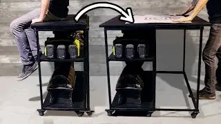 Этот верстак увеличивается в размерах вдвое! | Рабочий стол из фанеры и стали своими руками