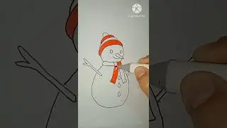 رسم رجل الثلج⛄⛄ خطوة بخطوة