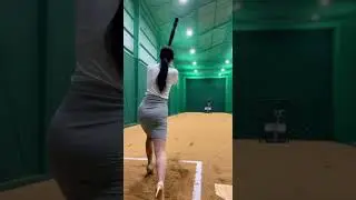 Batting Girl Hitting a Knuckleball with Perfect Timing ⚾️