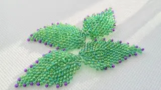 Beaded leaves as elements of beading designs