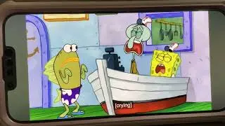 SpongeBob and Squidward  crying￼