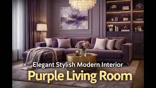 elegant stylish modern interior Purple living room