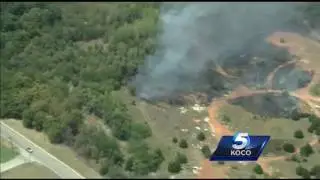 Crews battle wind-fueled wildfire in south Oklahoma City