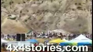 Snowmobile jump on dirt