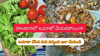 టమోటా వేయకపోయినా టమాటా వేసిన రుచి రావాలంటే ఇలా ఒకసారి ట్రై చేయండి## పాల కూర,చుక్క కూర  రెసిపీ