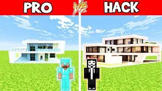 Minecraft Battle: FUTURE MODERN HOUSE BUILD CHALLENGE - PRO vs HACKER in Minecraft