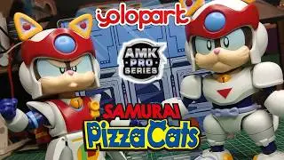 Unboxing & Building Samurai Pizza Cats SPEEDY 13.3cm Model Kit AMK PRO Series by YOLOPARK
