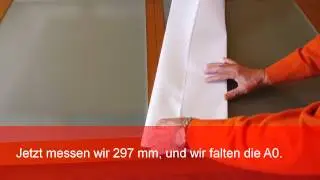 Falten von Pl&auml;nen DIN A0 nach DIN A4