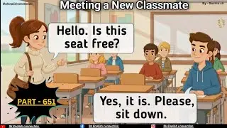 Meeting a new classmate english conversation / learn english / daily use english / PART - 651 )