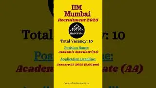 IIM Mumbai Recruitment 2025: Apply Online for Academic Associate Positions