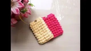 Crochet popcorn stitch mobile pouch tutorial  || Crochet mobile cover tutorial #11