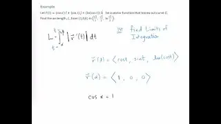 Arclength of Vector Function - Example: Find Limits of Integration