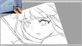 【描いてみた】ひぐらしの鳴く頃に 梨花 and 羽入_2_線画