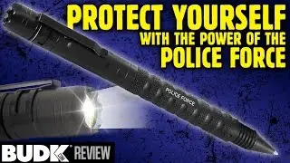 Police Force Tactical Pen LED Flashlight DNA Collector Self Defense Pen