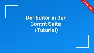 Der Content Editor in der Content Suite