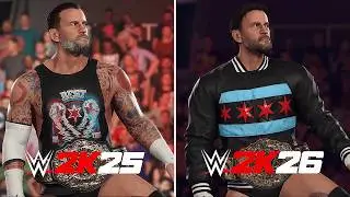 WWE 2K26 Official CM Punk Entrance Comparison | WWE 2K25 vs WWE 2K26