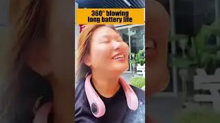 Leafless hanging neck cooling massage fan